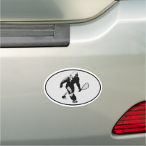 Bigfoot With Racquetball Racket Car Magnet