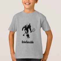 Kids Bigfoot Racquetball Player with Text T-Shirt