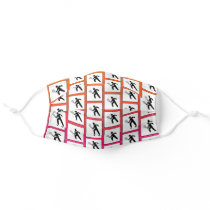 Racquetball Player Street Sign Pattern on Pink Adult Cloth Face Mask