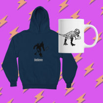 T-Rex Dinosaur with Racquetball Racket Mug